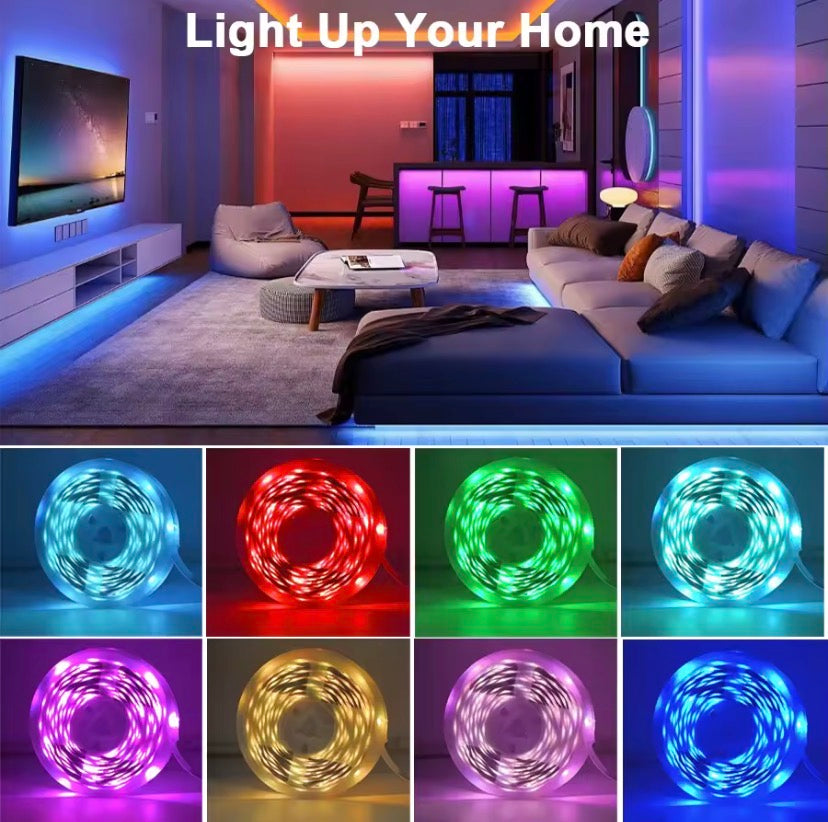 Ruban LED RGB USB avec Télécommande IR – 5m / 10m / 20m / 30m – Éclairage Multicolore pour Chambre, TV et Gaming